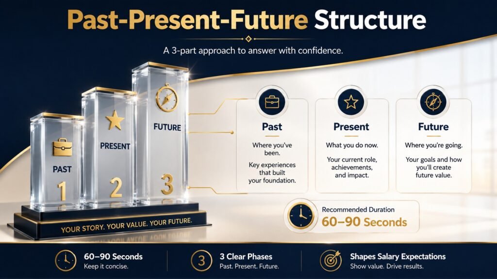 The past-present-future framework for answering 'tell me about yourself' in an interview