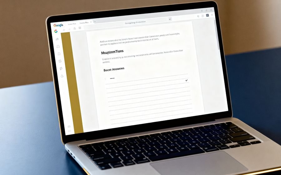 The editable template open in Google Docs, with headings and blank answer fields.